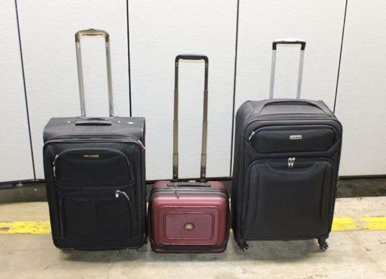 Three Rolling Luggage Bags by Delsey and Samsonite