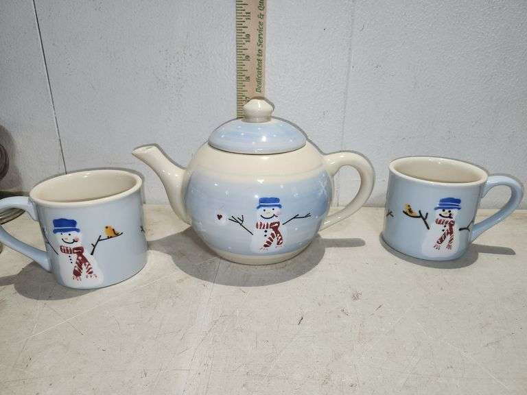1989 Hartstone U.S.A. Teapot & 2 Cups