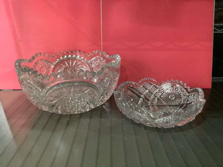 Crystal Glass Dish x 2