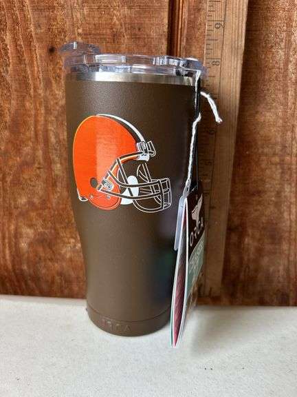 Orca Chaser 27 oz. Stainless Steel U.S.A. Made Tumbler Cup Cleveland Browns Color Logo
