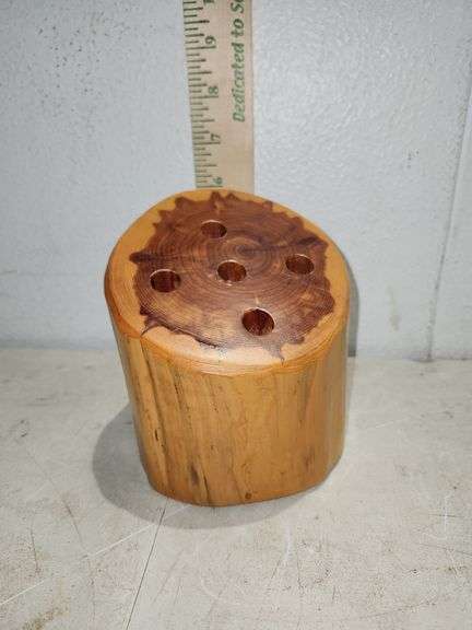 Wood Pencil Holder 5''X4.75''X 4.25''