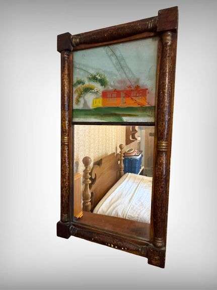 Vintage Federal Mirror with Reverse Painted Glass