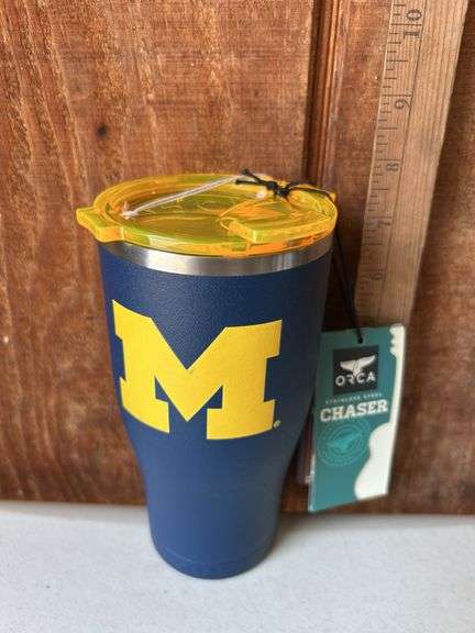 Orca Chaser 27 oz. Stainless Steel U.S.A. Made Tumbler Cup Michigan Color Logo