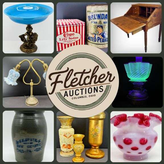 Shipping Available!!! New Lots Added - Antique Auction: Fenton, Uranium, Victorian Glass, Early American Furniture, Crocks, QuiltsArtwork, and MORE! ✨ - Westerville, OH