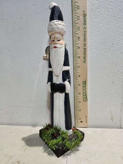 Carved Wood Santa 12.25'' Tall