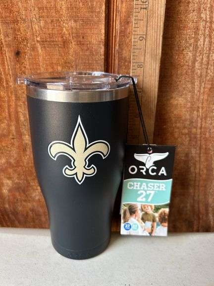 Orca Chaser 27 oz. Stainless Steel U.S.A. Made Tumbler Cup New Orleans Saints Color Logo