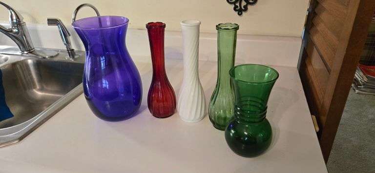 Colored vases 5pcs