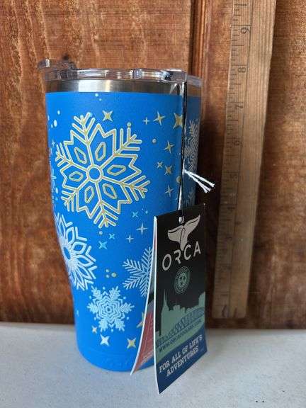 Orca Chaser 27 oz. Stainless Steel U.S.A. Made Tumbler Cup Snowflakes & Stars
