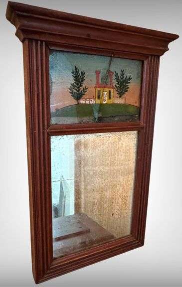 Antique Federal Reverse Painted Mirror