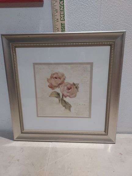 Blum Roses On Script 14 5/8"X 14  5/8"