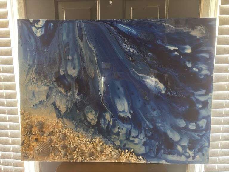 Large 3D Abstract Ocean/Shells Art Work