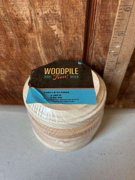 Woodpile 4Pc 4" Circle Plaques
