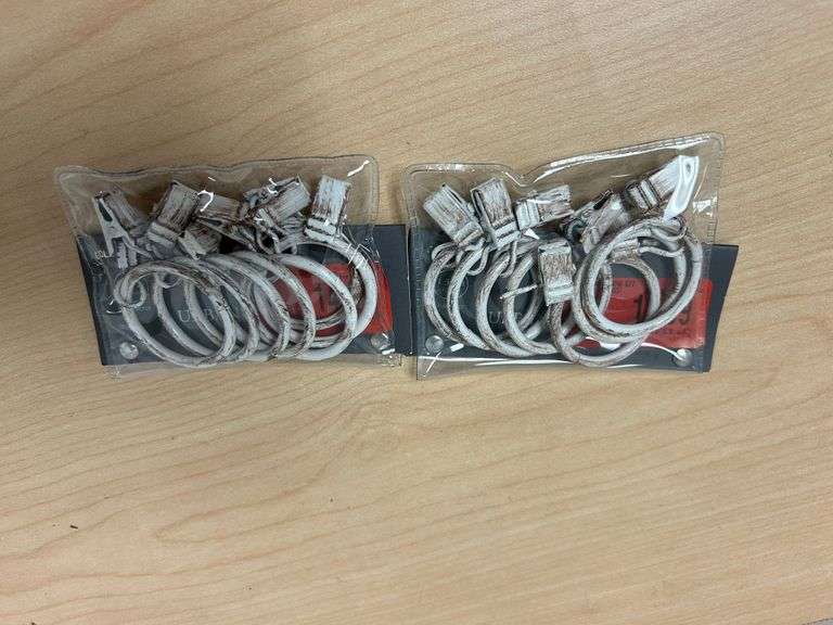 2 Packs Urban Modern White Clip Rings – 1.3 Inch Diameter (14 Total)