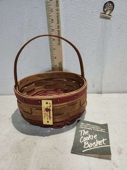 1985 Longaberger Christmas Collection Cookie Basket 7.5''X7''X7'' Metal Tag Missing 1 Pin