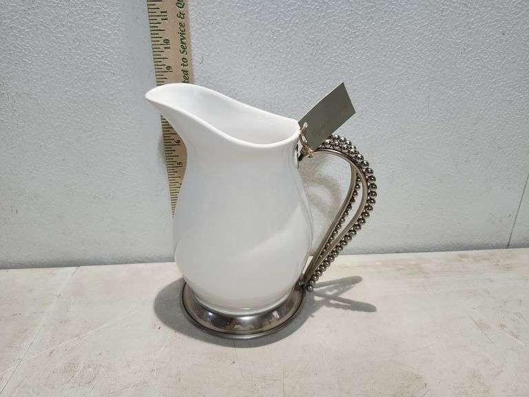 Objet D' Arts Pitcher Made In India 8.75" Tall