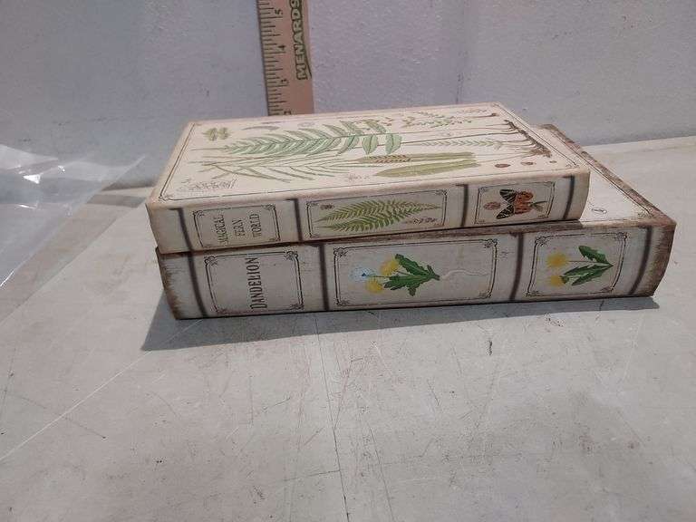 2 Magnetic Close Hide-A-Way Book Boxes Biggest Is 10"X6.5"X2"