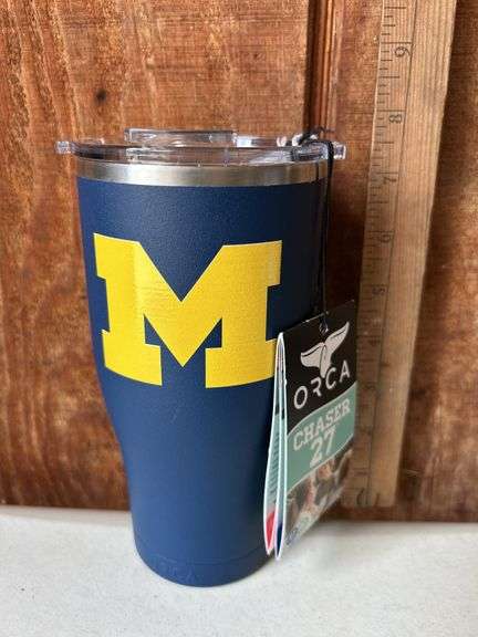 Orca Chaser 27 oz. Stainless Steel U.S.A. Made Tumbler Cup Michigan Color Logo