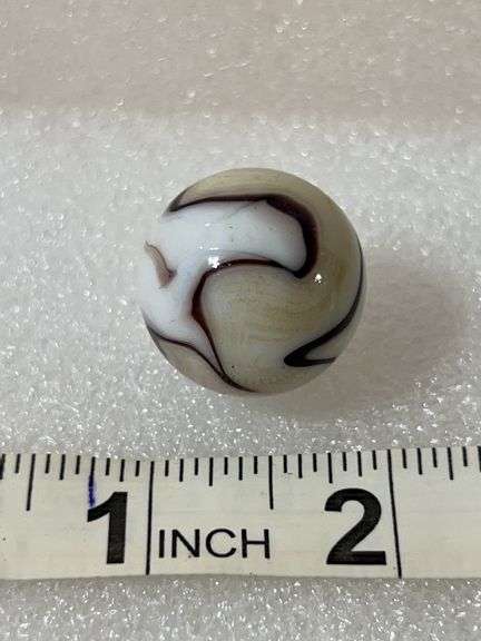 Brown/White Swirl Shooter Marble