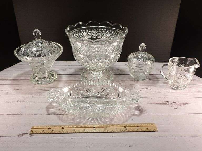 Collection of Vtg Pressed Glass