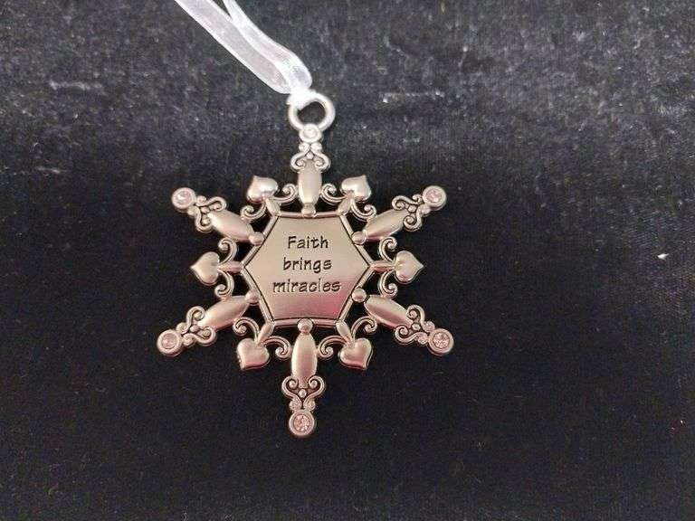 Inspirational Snowflake Ornament – “Faith Brings Miracles”
