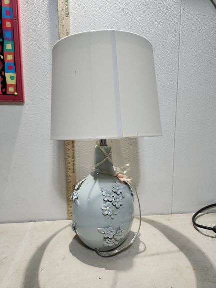 Pottery Floral Lamp 24"Tall