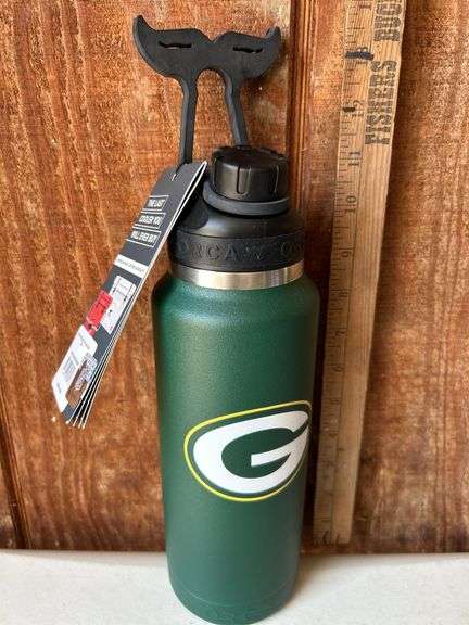 Orca Hydra 34 oz. Stainless Steel U.S.A. Made Tumbler Bottle Green Bay Packers Color Logo