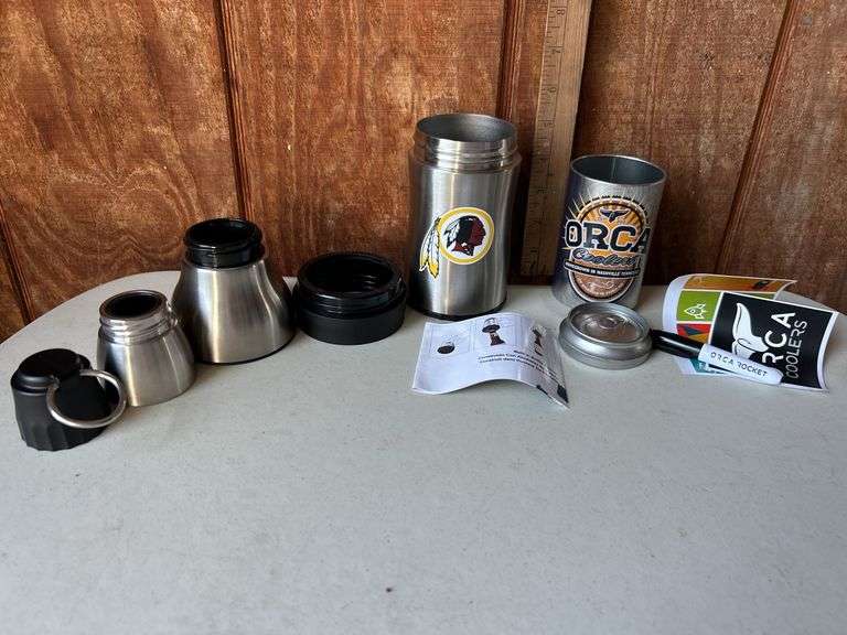 Orca Bottle/Pop Can Holder W/Stickers, Marker, & Can NFL Washington Redskins Rocket