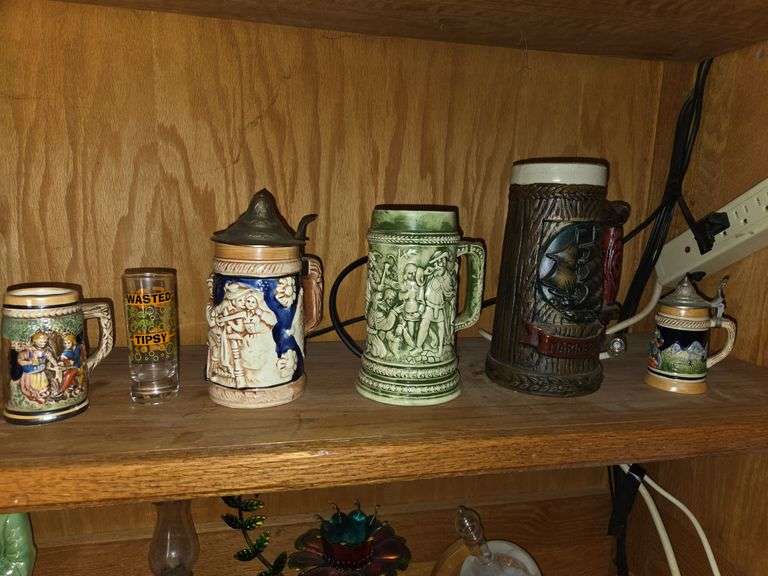 3 beer steins and 3 other items
