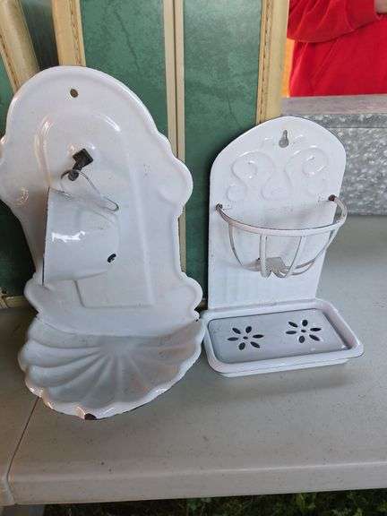 Antique metal bathroom decor