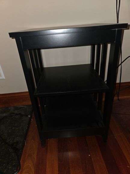 Black wooden end table