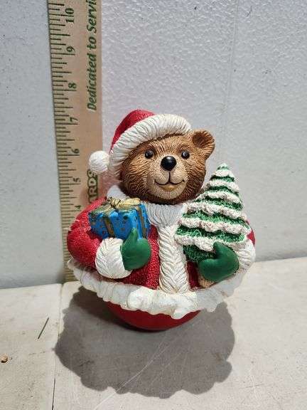 Musical Bear Santa Top 6.5'' Tall