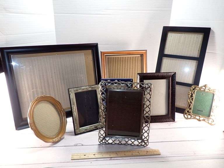 Collection of 9 Quality Wood & Metal Picture Frames