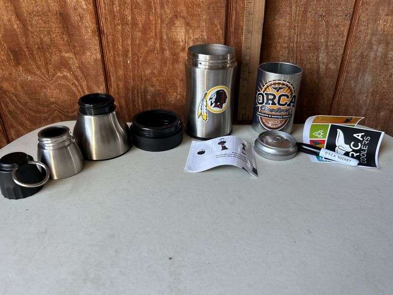 Orca Bottle/Pop Can Holder W/Stickers, Marker, & Can NFL Washington Redskins Rocket