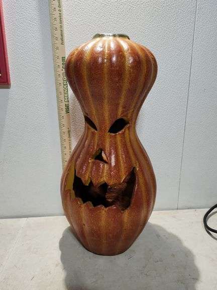23" Clay Pottery Porch Pumpkin