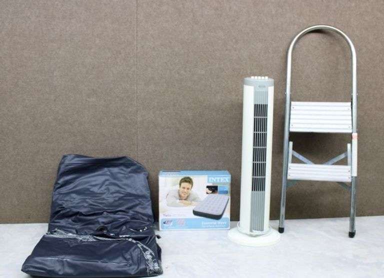 Intex Air Mattresses, Tower Fan, and Foldable Step Ladder
