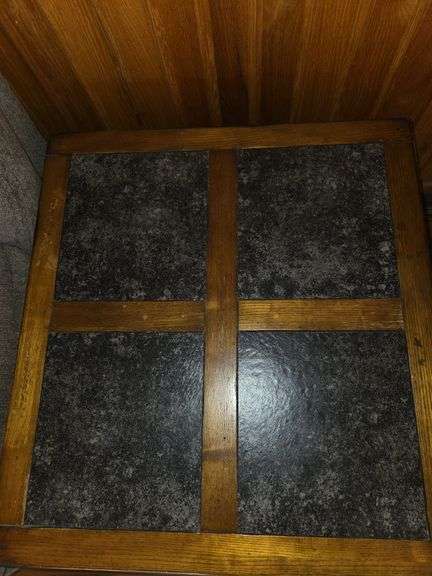 Wooden End table with marble top