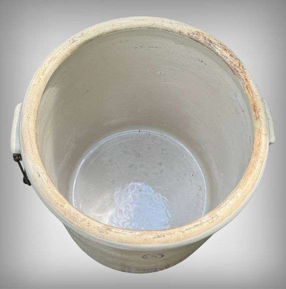 Vintage Red Wing  6-Gallon Stoneware Crock with Lid and Handles Circa 1906-1930