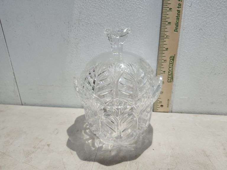 Lead Crystal Candy Dish/Cookie Jar 8"X6.75"X6.75"