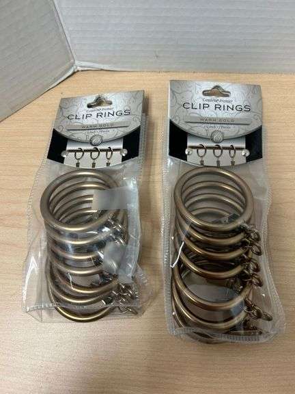 Cambria Premier Warm Gold Clip Rings – 2 Packs (14 Total)