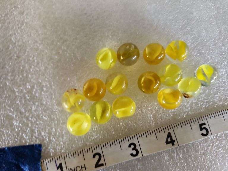 15 Assorted Vintage Yellow Marbles