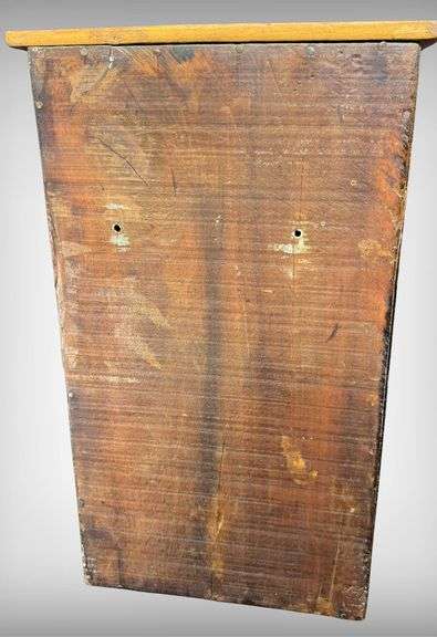 1850’s Antique Wooden Wall Cabinet with Locking Mechanism and Single Drawer
