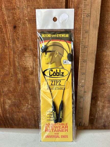 Cablz Zipz Adjustable Eyewear Retainer W/Universal Ends 14" Cable Length Model # Zipb14