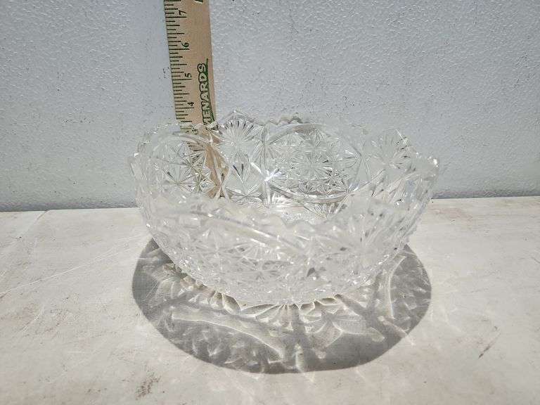 Cut Glass Bowl 4"X8.75"