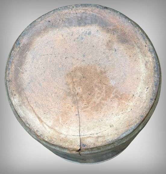 Stoneware Crock with Blue Cobalt Decoration and Handles
