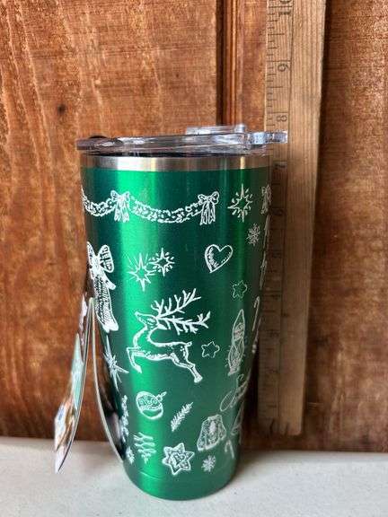 Orca Chaser 27 oz. Stainless Steel U.S.A. Made Tumbler Cup Christmas Memories Candy Green