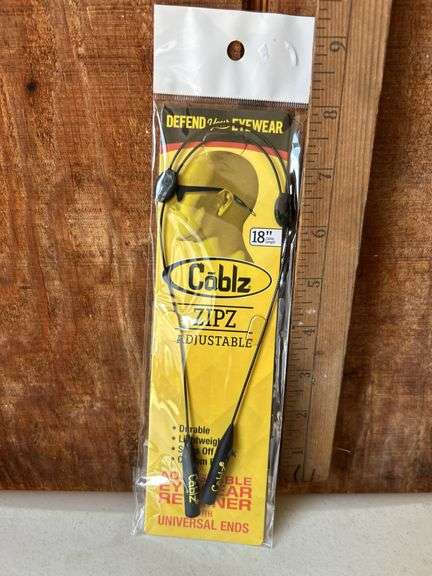 Cablz Zipz Adjustable Eyewear Retainer W/Universal Ends 18" Cable Length Model # Zipb18