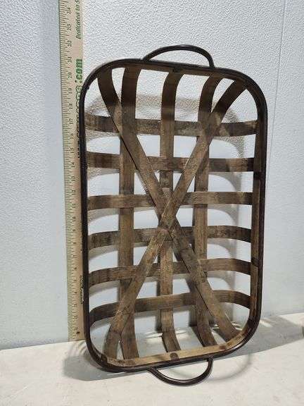 Decor Metal Handled Tobacco Basket 21.5"X13.5"X 5"
