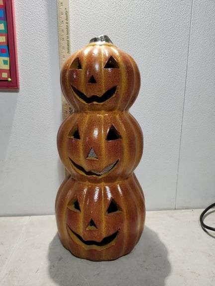 23" Clay Pottery Porch Pumpkin