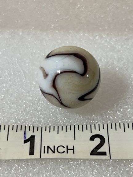 Brown/White Swirl Shooter Marble