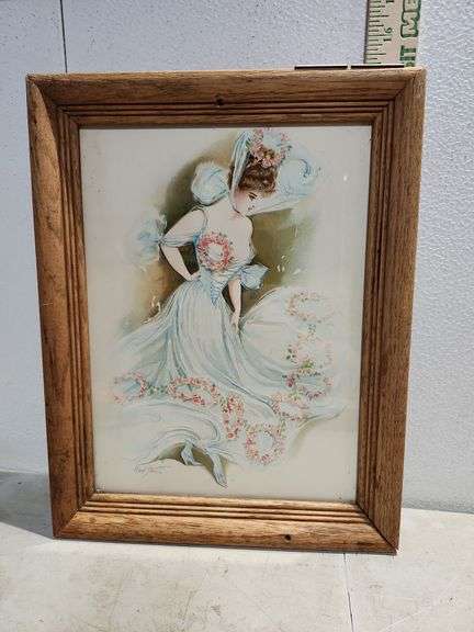 Cracker Barrel Wall Picture Has Screw Holes In Frame & Metal Tag 15''X12''